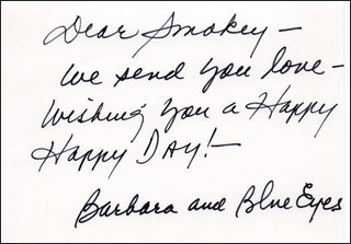 Sinatra, Frank. (1915–1998) [Davis Jr., Sammy. (1925–1990)] Signed Birthday Card to Sammy Davis