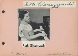 Slenczynska, Ruth. (b. 1925) Autograph Signature