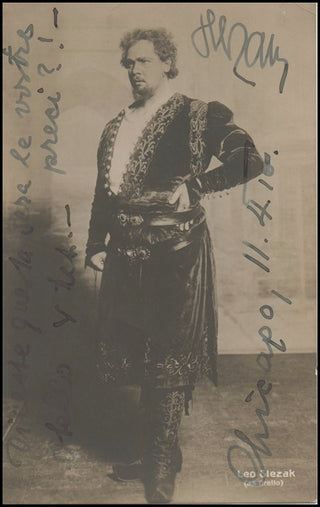 [Otello]  Slezak, Leo. (1873-1946) Signed Costume Photograph, "Otello"