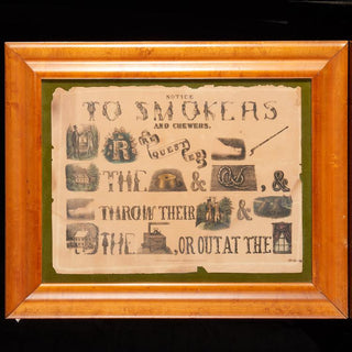 [Smoking] Currier & Ives Rebus Lithograph