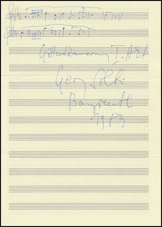 [Wagner, Richard. (1813–1883)] Solti, George. (1912–1997) Autograph Musical Quotation – "Götterdämmerung, I. Akt."