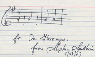 Sondheim, Stephen. (1930–2021) "Comedy Tonight" - Autograph Musical Quotation