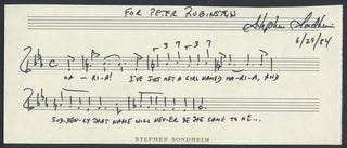 Sondheim, Stephen. (1930–2021) "Maria" - Autograph Musical Quotation