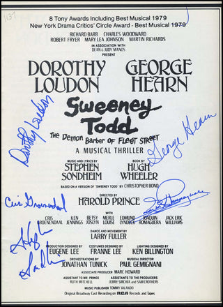 Sondheim, Stephen. (1930–2021) Sweeney Todd - SIGNED Souvenir Program