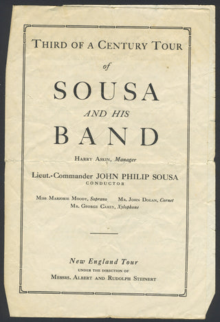 Sousa, John Philip. (1854–1932) Original Photograph and Concert Program