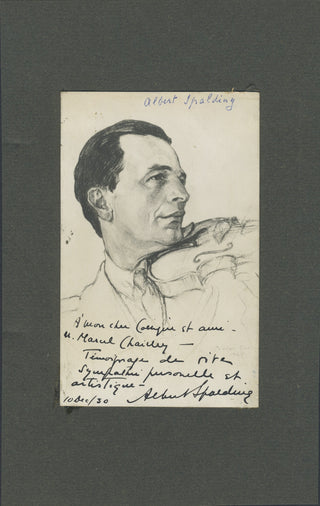 Spalding, Albert. (1888–1953) Signed Portrait Postcard