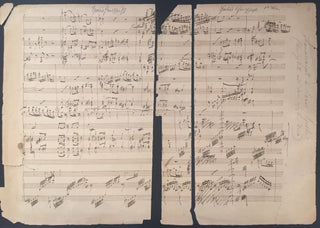 Spohr, Louis. (1784 - 1859) Piano Trio no. 1 - Autograph Musical Manuscript Fragment