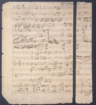 Spohr, Louis. (1784 - 1859) Piano Trio no. 1 - Autograph Musical Manuscript Fragment