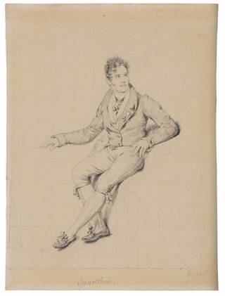 [Spontini, Gaspare. (1774-1851)] Hersent, Louis. (1777-1860) Study for a Portrait - ORIGINAL DRAWING