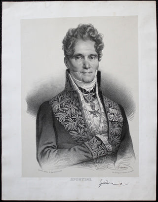 Spontini, Gaspare. (1774-1851) Large Original Portrait Lithograph