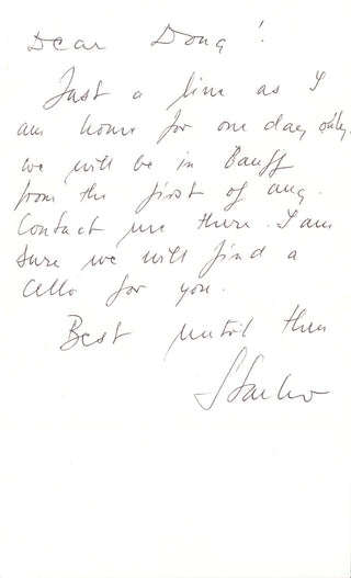 Starker, Janos. (1924–2013) Autograph Letter Signed