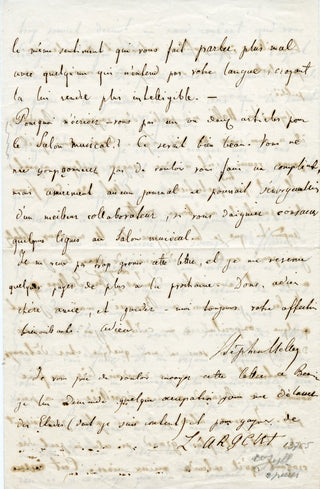 Heller, Stephen. (1833-1888) Two Autograph Letters Signed - "whenever I play a piece to a publisher I feel some kind of nausea"