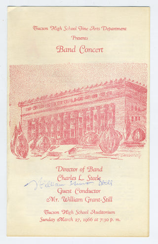 Still, William Grant. (1895–1978) Signed Concert Program