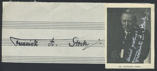 Stock, Frederick A. (1872–1942) Autograph Signature with Signed Halftone Photograph