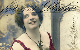 Storchio, Rosina. (1876-1945) Signed Hand-Colored Postcard