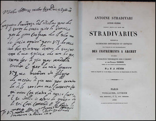 [Stradivari, Antonio. (1644 - 1737)] Fetis, Francois-Joseph. (1784-1871) Antoine Stradivari Luthier Celebre Connu Sous Le Nom De Stradivarius Precede De Recherches Historiques et Critiques Sur L&apos;origine et Les Transformations Des Instruments a Archet