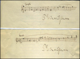 Strauss, Richard. (1864–1949) Pair of Autograph Musical Quotation from "Josephslegende "