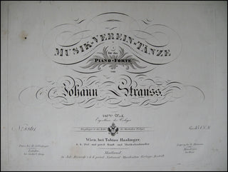 Strauss, Johan. (1804-1849) Musik-Verein-Tänze für das Piano-Forte. 140tes Werk.