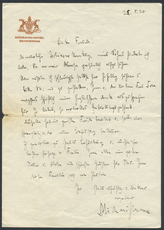 Strauss, Richard. (1864–1949) Autograph Letter