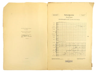 Strauss, Richard. (1864–1949) [Mitropoulos, Dimitri. (1896–1960)] "Intermezzo" [Interlude in A major from the first Act] - Conductor's Score from the Collection of Mitropoulos