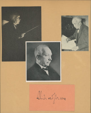 Strauss, Richard. (1864–1949) Signed Card with Photographs