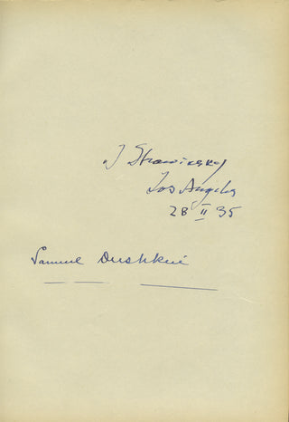 Stravinsky, Igor. (1882–1971) & Dushkin, Samuel. (1891–1976) Autograph Signatures