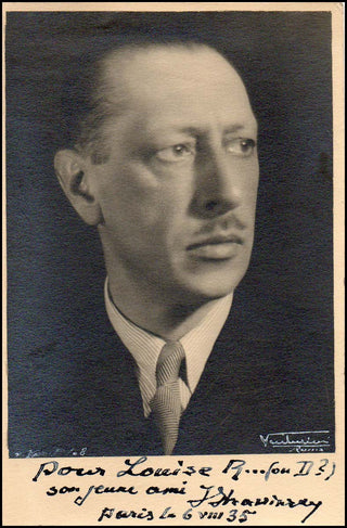 Stravinsky, Igor. (1882–1971) Signed Photograph to Louise Dushkin