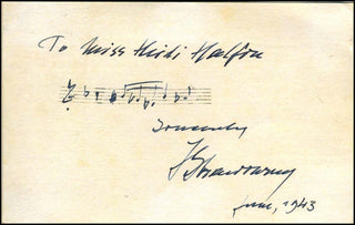 Stravinsky, Igor. (1882–1971) Autograph Musical Quotation  - "Rite of Spring."