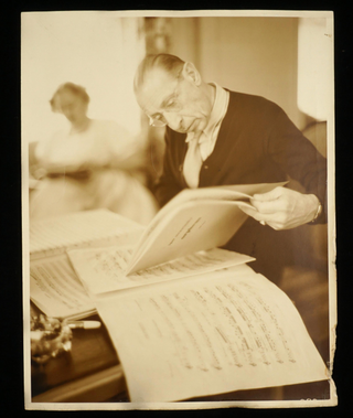 Stravinsky, Igor. (1882–1971) [Fenn, Gene. (1911 - 2001) Original Photograph with Orpheus Score