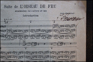 Stravinsky, Igor. (1882–1971) Firebird Suite (Suite de L'Oiseau de Feu)- SIGNED