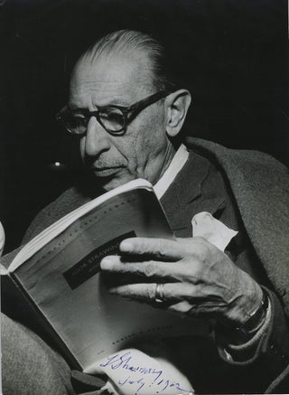 Stravinsky, Igor. (1882–1971) Signed Photograph with Oedipus Score