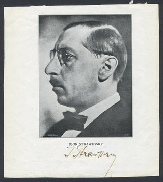 Stravinsky, Igor. (1882–1971) Signed Program Photograph