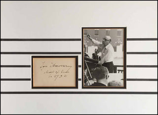 Stravinsky, Igor. (1882–1971) Autograph Signature and Original Photograph