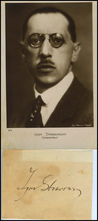 Stravinsky, Igor. (1882–1971) Autograph Signature and Photograph