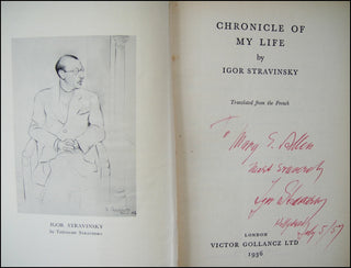 Stravinsky, Igor. (1882–1971) Chronicle of My Life, SIGNED