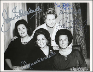 [Opera Sopranos] Sutherland, Joan. (1926–2010) & Tebaldi, Renata. (1922–2004) & Schwarzkopf, Elizabeth. (1915–2006) & Della Casa, Lisa. (1919–2012) Signed Group Photograph