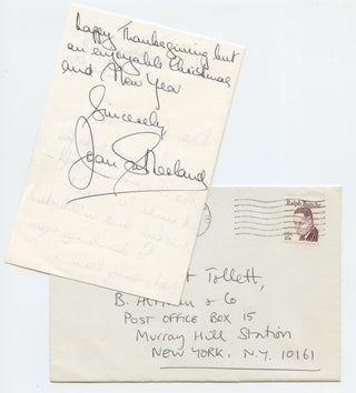 Sutherland, Joan. (1926–2010) Signed Holiday Card with Autograph Note