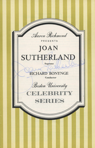 Sutherland, Joan. (1926–2010) Signed Program