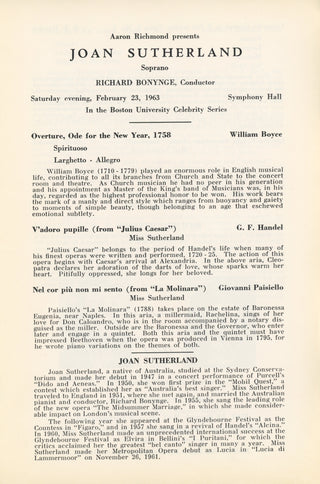 Sutherland, Joan. (1926–2010) Signed Program