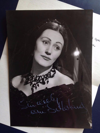 Sutherland, Joan. (1926–2010) Signed Photograph in "La Traviata" with Secretarial Letter