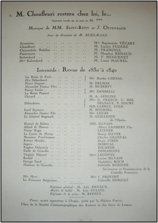 [Bernhardt, Rubinstein, Tetrazzini, Chenal] Syndicat de la Presse Parisienne. Matinee du 1er Avril 1919...au profit des Departements liberes.  SIGNED