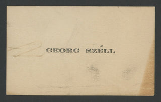 Szell, George. (1897–1970) Personal Visiting Card