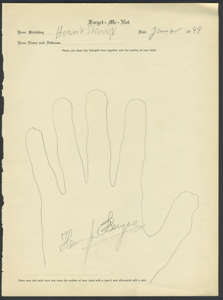 Szeryng, Henryk. (1918–1988) Signed Hand Tracing