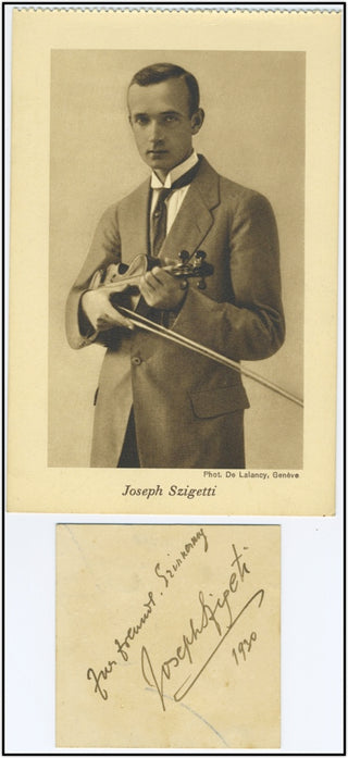 Szigeti, Joseph. (1892–1973) Autograph Signature and Photograph