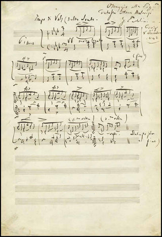 Tadolini, Giovanni. (1789 - 1872) Autograph Musical Quotation