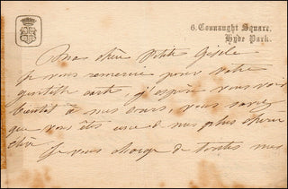 Taglioni, Marie. (1804-1884) Autograph Letter