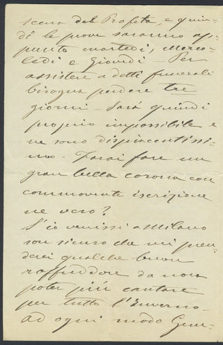 Tamagno, Francesco. (1850-1905) Two Autograph Letters, mentioning Verdi's Funeral