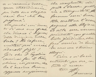 [Donizetti, Gaetano. (1797–1848)] Tamagno, Francesco. (1850–1905) "The day I finish [performing in "Poliuto"] I will get drunk." — Autograph Letter Signed to His Son-in-Law