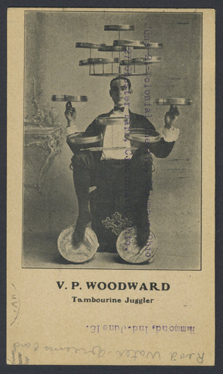 [Tambourine] Woodward, V. P. Original Postcard of the "Tambourine Juggler"