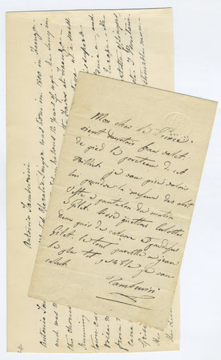 Tamburini, Antonio. (1800–1876) "My dear le Prince will dress[?] as valet." - Autograph Letter Signed